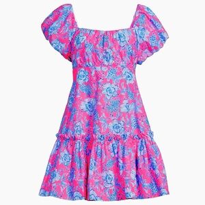 NWT -- Lilly Pulitzer Nastia Floral Cotton Puff-Sleeve Minidress -- Sz 16